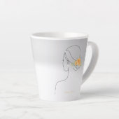 10月の花と誕生石、美しい線 カフェラテマグ (右アングル)