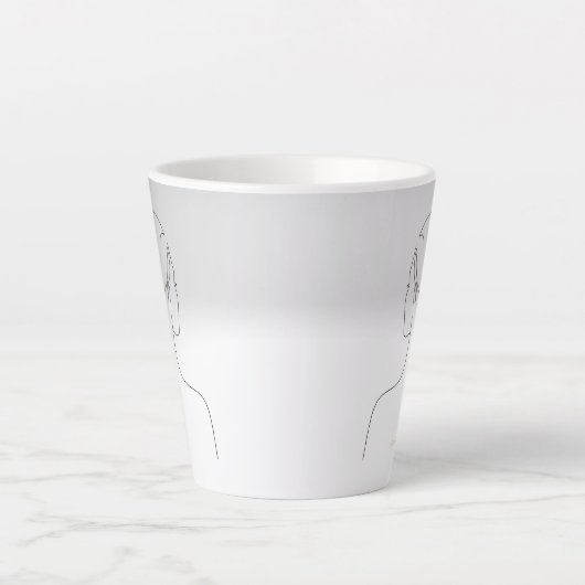 10月の花と誕生石、美しい線 カフェラテマグ (正面)