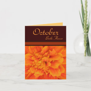 10月の誕生の花-マリーゴールドのメッセージカード カード