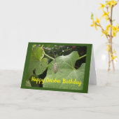 **10月の誕生日がバグを**望クールむ カード (黄色い花)