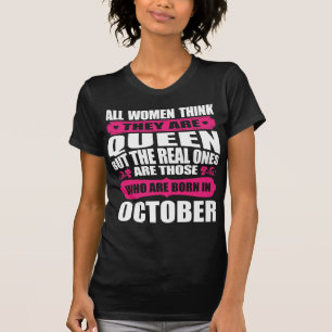 10月の誕生日の女性 Tシャツ