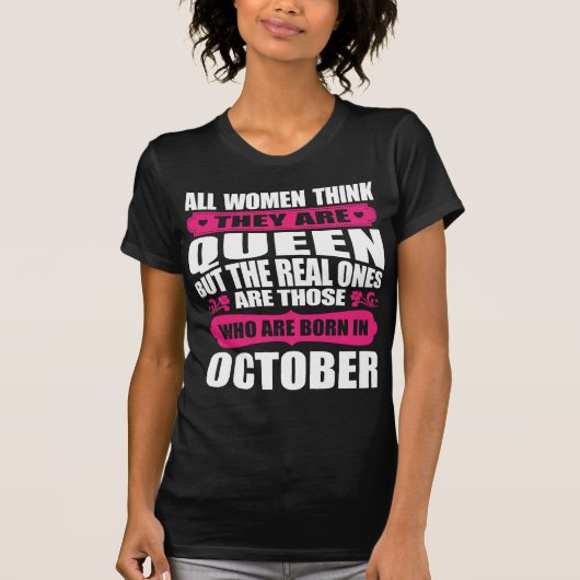 10月の誕生日の女性 Tシャツ (正面)
