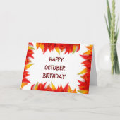 **10月の誕生日は**秋カードとして美しい カード (正面)
