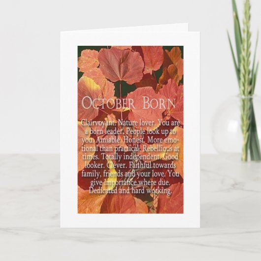 ***10月の誕生日***「お客様」専用のカード カード (正面)