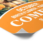 10月の誕生月の花 キリスト教の保育園アート ポスター (角)