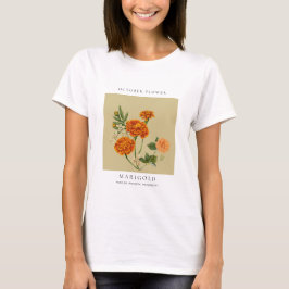 10月の誕生月フラワーのTシャツ Tシャツ