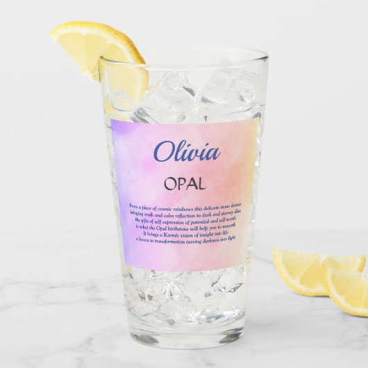 10月の誕生石オパールデザイン タンブラーグラス (アイス正面)
