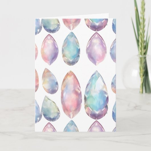 10月の誕生石オパール誕生日 カード (正面)