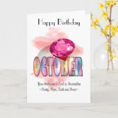 10月の誕生石グリーティングカード カード (黄色い花)