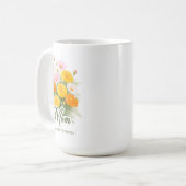 10月の誕生花の母ラップ コーヒーマグカップ (正面左)