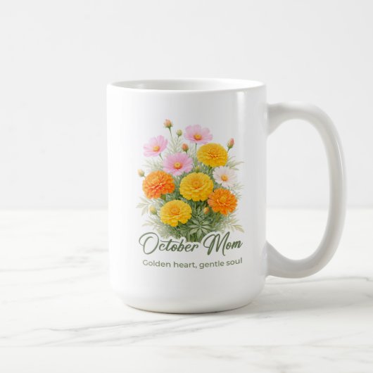 10月の誕生花の母ラップ コーヒーマグカップ (右)