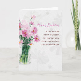 10月の誕生花を使った華やかなバースデーカード カード