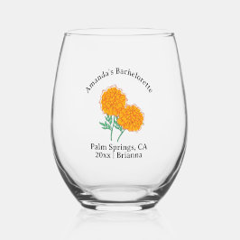 10月の誕生花 マリゴールド ステムなしワイングラス