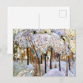 10月の雪、美しい絵画、 シーズンポストカード (正面/裏面)