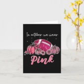 10月はピンクで乳がんを意識するフットボール カード (黄色い花)