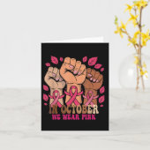 10月はピンクで乳がん啓発月間 カード (黄色い花)