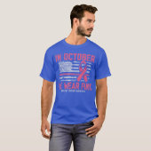 10月はピンクを着よう アメリカ国旗 乳がん啓発グッズ Tシャツ (正面フル)