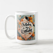 10月はマイ誕生日パンプキンタイポグラフィ コーヒーマグカップ (左)