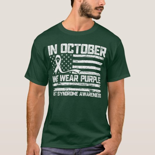10月はレット症候群啓発月間 パープルを着よう Tシャツ (正面)