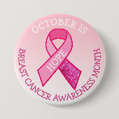 10月は乳がん認知月 缶バッジ (正面)