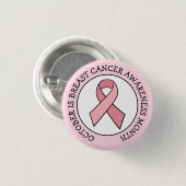 10月は乳がん認知月 缶バッジ (正面&裏面)