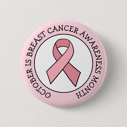 10月は乳がん認知月 缶バッジ (正面)
