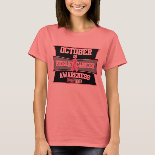 10月は乳がん認知月($21.95) Tシャツ (正面)