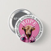 10月は乳がん認識度希望テーマ 缶バッジ (正面&裏面)