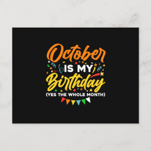 10月は私の誕生日で10月中です 案内ポストカード