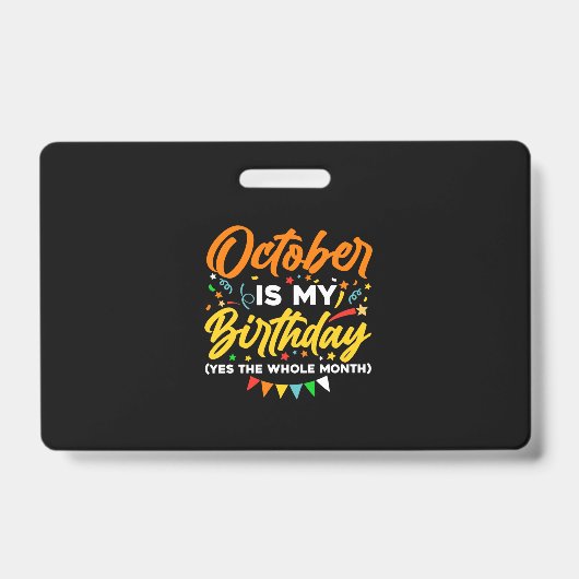 10月は私の誕生日は10月 バッジ (Front)