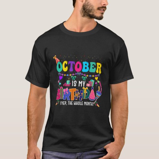 10月は私の誕生日Yesは生月全体 Tシャツ (正面)