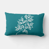 10月は緩和するために小さい投球を-白及びティール（緑がかった色）残します ランバークッション (裏面)