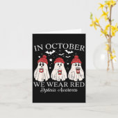 10月は赤い服を着て、幽霊の先生のディスレクシアを啓発する カード (黄色い花)
