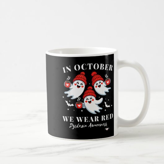 10月は赤を着て ディスレクシア啓発 ハロウィン コーヒーマグカップ (右)