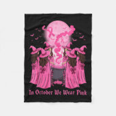 10月ウィッチハロウィン乳がんA フリースブランケット (正面)