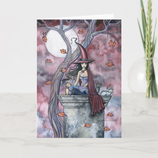 10月ウィンズハロウィーンウィッチキャットムーンカード カード (正面)