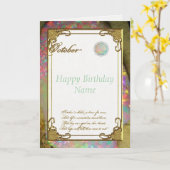 10月オパール誕生石誕生日カード カード (黄色い花)