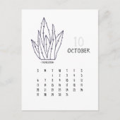 10月カスタマイズ可能なサボテン2024カレンダーカード ポストカード (正面)