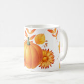 10月カラフルカボチャ秋のパターン コーヒーマグカップ (正面右)