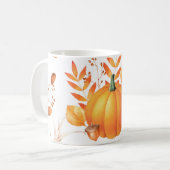 10月カラフルカボチャ秋のパターン コーヒーマグカップ (正面左)