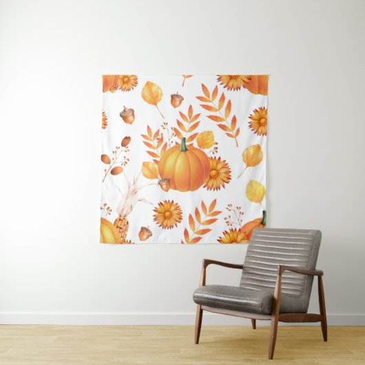 10月カラフルカボチャ秋のパターン タペストリー (インサイチュ)