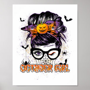 10月ガールメッシーヘアパン誕生日ハロウィンパム ポスター