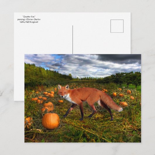 10月キツネ ポストカード (正面/裏面)