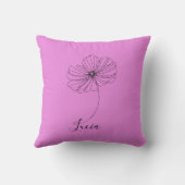 10月コスモスパーソナライズされた誕生フラワーギフト クッション (裏面)