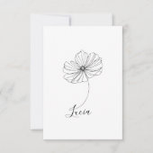 10月コスモスパーソナライズされた誕生フラワーギフト サンキューカード (正面)