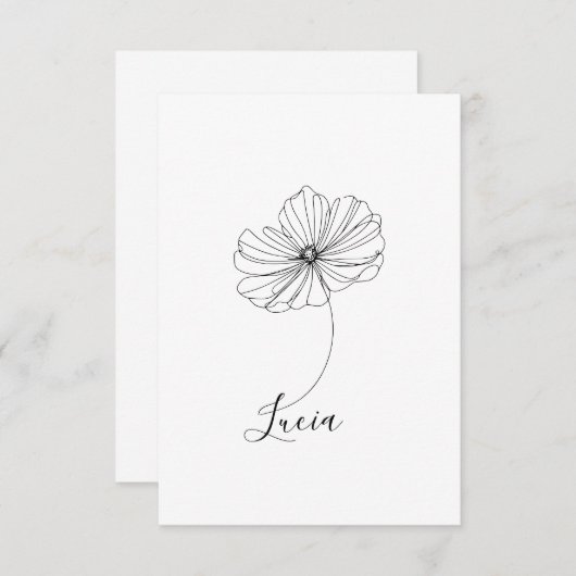 10月コスモスパーソナライズされた誕生フラワーギフト サンキューカード (正面/裏面)