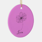 10月コスモスパーソナライズされた誕生フラワーギフト セラミックオーナメント (右)