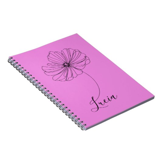 10月コスモスパーソナライズされた誕生フラワーギフト ノートブック (右側)