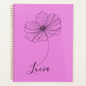 10月コスモスパーソナライズされた誕生フラワーギフト プランナー手帳 (正面)