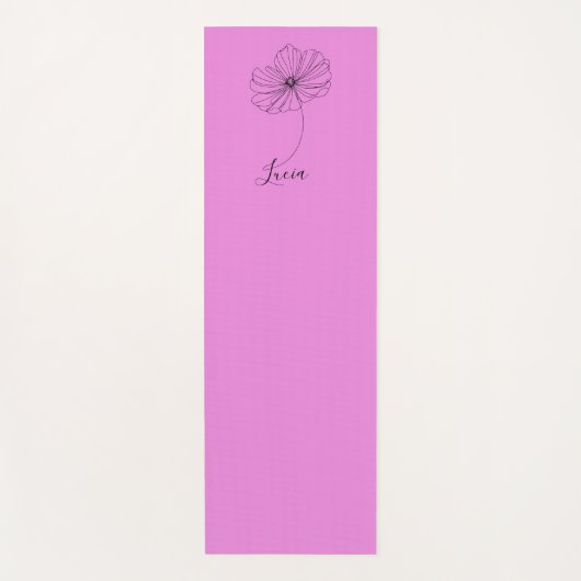 10月コスモスパーソナライズされた誕生フラワーギフト ヨガマット (正面)